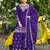 Purple sequins embroidered chinon stitched salwar kameez