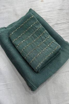 women   s turquoise designer embroidered blouse party wear & festive saree 5