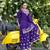 Purple sequins embroidered chinon stitched salwar kameez