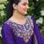 Purple sequins embroidered chinon stitched salwar kameez
