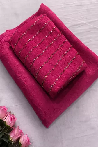 women   s pink designer embroidered blouse party wear & festive saree