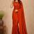women   s rust designer embroidered blouse party wear & festive saree