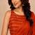 women   s rust designer embroidered blouse party wear & festive saree