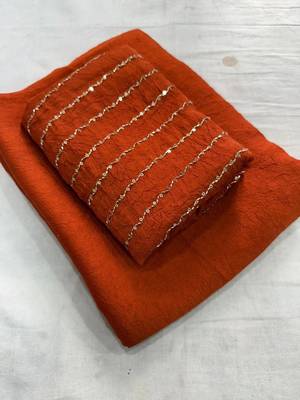 women   s rust designer embroidered blouse party wear & festive saree 5