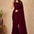 women   s maroon designer embroidered blouse party wear & festive saree