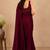 women   s maroon designer embroidered blouse party wear & festive saree