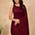 women   s maroon designer embroidered blouse party wear & festive saree