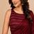 women   s maroon designer embroidered blouse party wear & festive saree