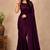 women   s dark_purple designer embroidered blouse party wear & festive saree
