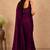 women   s dark_purple designer embroidered blouse party wear & festive saree
