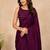 women   s dark_purple designer embroidered blouse party wear & festive saree