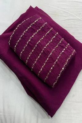 women   s dark_purple designer embroidered blouse party wear & festive saree 5