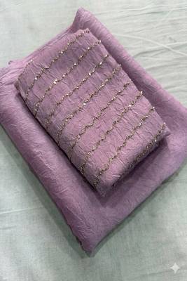 women   s lavender designer embroidered blouse party wear & festive saree 5
