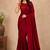women   s red designer embroidered blouse party wear & festive saree