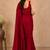 women   s red designer embroidered blouse party wear & festive saree