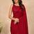 women   s red designer embroidered blouse party wear & festive saree
