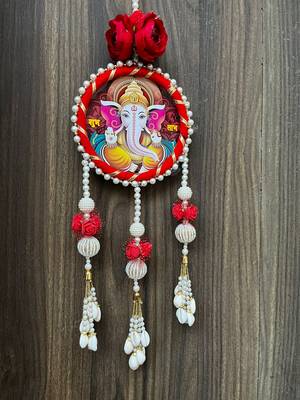 mdf ganesh ji latkan & moti chudi hanging for diwali decoration for home decoration (pack of 2) 1