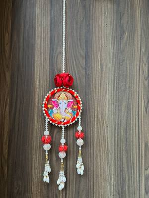 mdf ganesh ji latkan & moti chudi hanging for diwali decoration for home decoration (pack of 2) 2