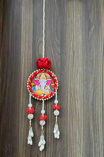 mdf ganesh ji latkan & moti chudi hanging for diwali decoration for home decoration (pack of 2)