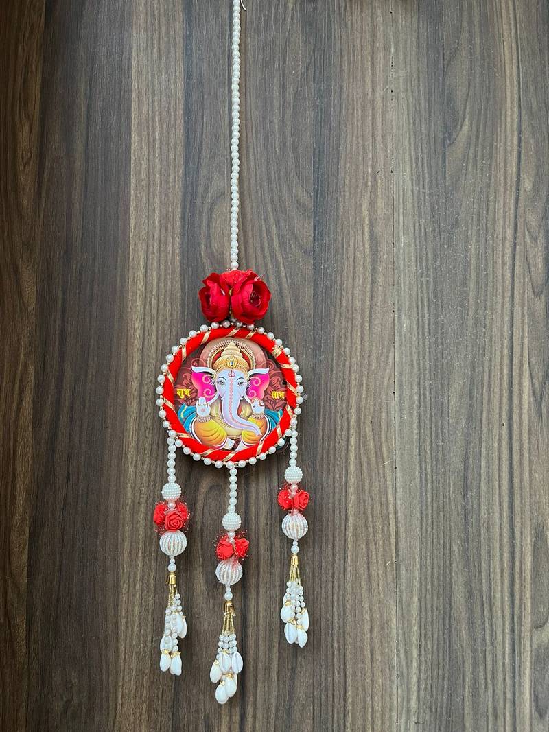 mdf ganesh ji latkan & moti chudi hanging for diwali decoration for home decoration (pack of 2)