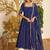Navy georgette readymade anarkali suit with bandhej work