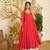 Navy georgette readymade anarkali suit with bandhej work