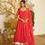 Navy georgette readymade anarkali suit with bandhej work