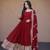 Maroon georgette readymade anarkali suit with embroidery & sequence work