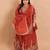Maroon embroidered velvet kurta palazzo set with dupatta