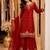 Maroon embroidered velvet kurta palazzo set with dupatta