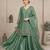 Sea green silk blend readymade suit with embroidery & sequence work