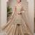 Cream silk blend readymade suit with embroidery & sequence work