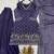 Purple silk blend readymade suit with embroidery & sequence work