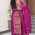 Purple chinon readymade suit with zari & thread embroidered work