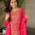 Rani chinon readymade suit with zari & thread embroidered work