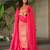 Rani chinon readymade suit with zari & thread embroidered work