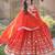 Orange georgette readymade anarkali suit with embroidery & sequence work