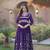 Violet georgette readymade anarkali suit with embroidery & sequence work