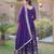 Violet georgette readymade anarkali suit with embroidery & sequence work