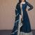 Teal georgette readymade anarkali suit with embroidery & sequence work