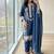 Blue rayon readymade suit with embroidery & thread work