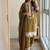 Mustard rayon readymade suit with embroidery & thread work