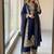 Navy georgette readymade suit with embroidery & sequence work