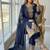 Navy georgette readymade suit with embroidery & sequence work
