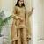 Yellow silk blend readymade suit with embroidery & sequence work