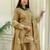 Yellow silk blend readymade suit with embroidery & sequence work