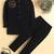 Boys black lachka kurta pyjama set with stone embellished geometric medallion waistcoat