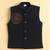 Boys black lachka kurta pyjama set with stone embellished geometric medallion waistcoat