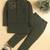 Boys olive lachka kurta pyjama set with stone embellished geometric medallion waistcoat