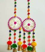 gota pom pom dream catchers diwali decoration mehndi diy decor wall decor home decor (pack of 2)